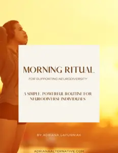 Front cover of Morning Ritual for Supporting Neurodiversity guide by Adriana Alternative.