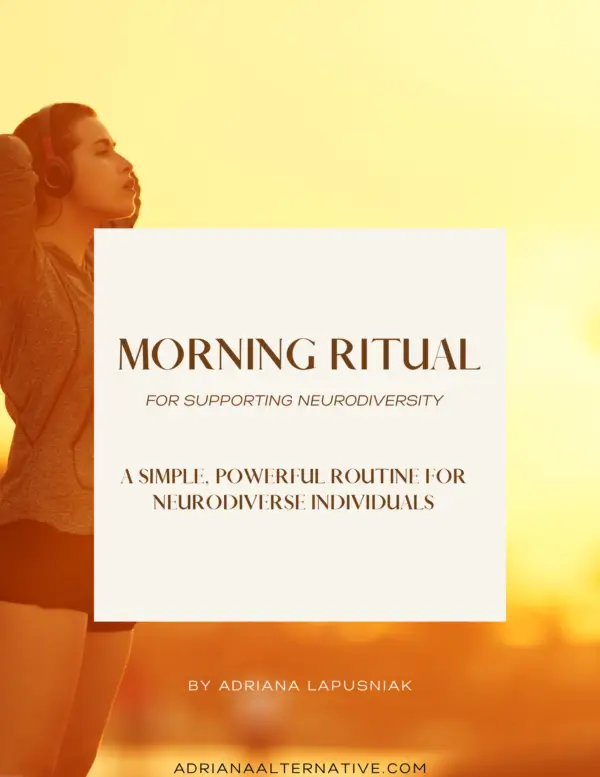 Front cover of Morning Ritual for Supporting Neurodiversity guide by Adriana Alternative.