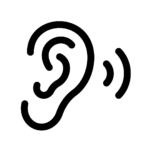 Listening ear icon symbolizing attentive coaching, understanding, and personalized support in wellness journeys.