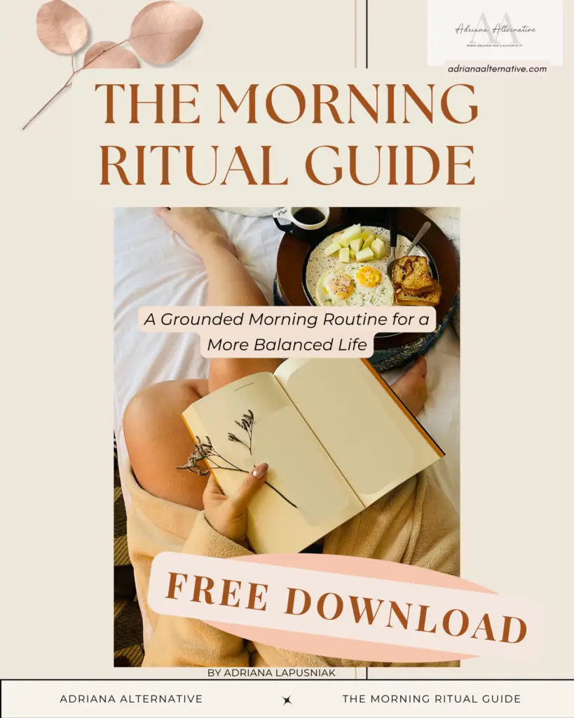 Cover of the Morning Ritual Guide, a free downloadable resource created by Adriana Alternative